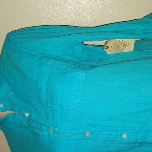 NWT St John's Bay long sleeve button down top size M - Picture 8 of 15
